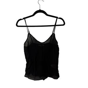 Reformation Black Sheer Viscose Camisole Top Size Small